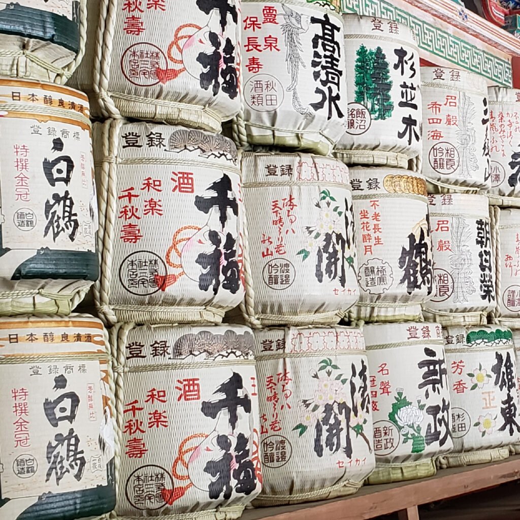 Sake Barrels in Japan